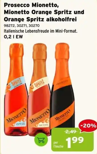 Prosecco Mionetto, Mionetto Orange Spritz und Orange Spritz alkoholfrei