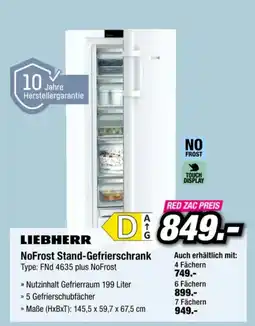 Red Zac Liebherr NoFrost Stand-Gefrierschrank Angebot