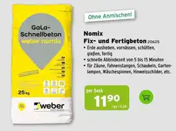 Salzburger Lagerhaus GaLa-Schnellbeton weber nomix Angebot