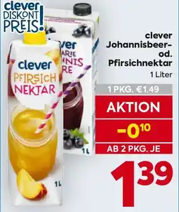 Billa clever Pfirsich Nektar Angebot