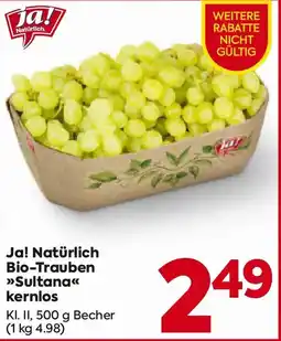 Billa Ja! Natürlich Bio-Trauben Sultana kernlos Angebot