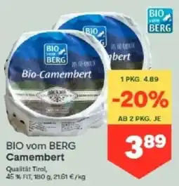 MPreis BIO vom BERG Camembert Angebot