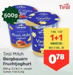 MPreis Tirol Milch Bergbauern Fruchtjoghurt Angebot