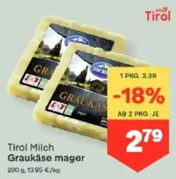 MPreis Tirol Milch Graukäse mager Angebot