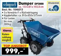 Norma Scheppach Dumper DP3000 Angebot