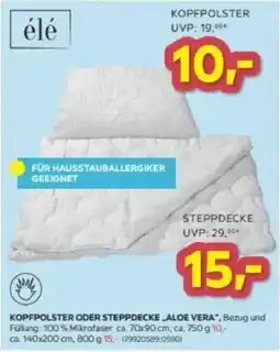 Möbelix Kopfkissen oder Steppdecke Aloe Vera Angebot