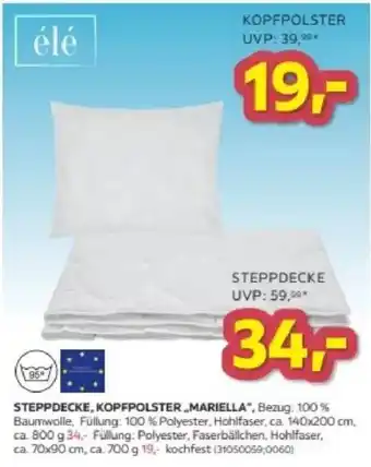éle STEPPDECKE, KOPFPOLSTER „MARIELLA“