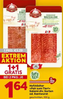 Billa Hofstädter Fair zum Tier! Salami div. Sorten od. Kantwurst Angebot