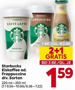 Billa Starbucks Eiskaffee od. Frappuccino Angebot