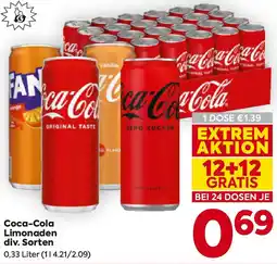 Billa Coca-Cola Limonaden Angebot