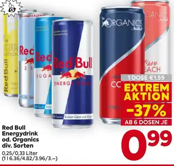 Billa Red Bull Energydrink od. Organics Angebot