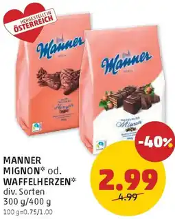 PENNY Manner Mignon od. Waffelherzen Angebot