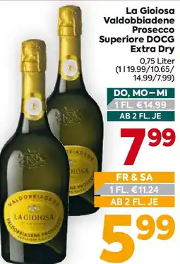 Billa La Gioiosa Valdobbiadene Prosecco Superiore DOCG Extra Dry Angebot