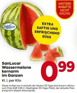 Billa SanLucar Wassermelone kernarm im Ganzen Angebot