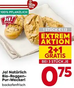 Billa Ja! Natürlich Bio-Roggen-Pur-Weckerl Angebot