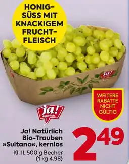 Billa Ja! Natürlich Bio-Trauben Sultana, kernlos Angebot