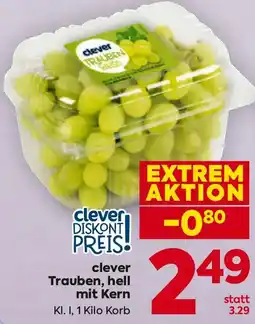 Billa clever Trauben, hell mit Kern Angebot