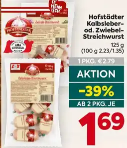 Billa Hofstädter Kalbsleber-od. Zwiebel-Streichwurst Angebot