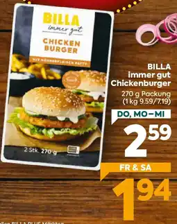 Billa BILLA immer gut Chickenburger Angebot