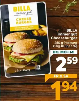 Billa BILLA immer gut Cheeseburger Angebot