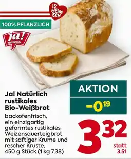 Billa Ja! Natürlich rustikales Bio-Weißbrot Angebot