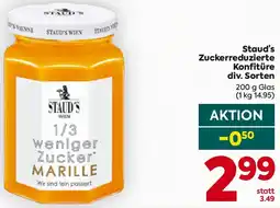 Billa Staud's Zuckerreduzierte Konfitüre Angebot