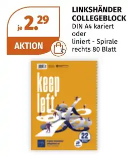 Müller LINKSHÄNDER COLLEGEBLOCK Angebot