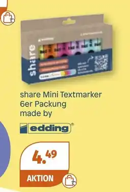 Müller edding share Mini Textmarker Angebot