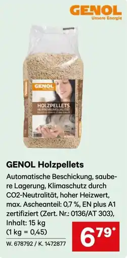 Lagerhaus GENOL Holzpellets Angebot