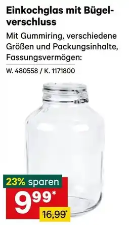 Lagerhaus Einkochglas mit Bügelverschluss Angebot