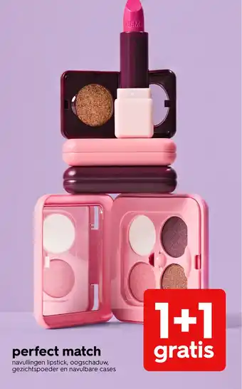 Perfect match navullingen lipstick, oogschaduw, gezichtspoeder en navulbare cases
