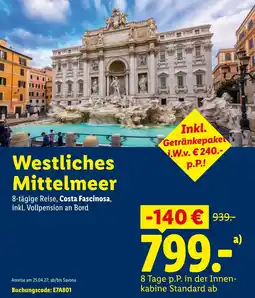 Lidl Reisen Westliches Mittelmeer Angebot