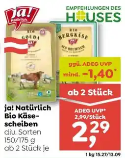 ADEG ja! Natürlich Bio Käsescheiben Angebot