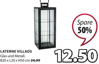 JYSK Laterne Villads B20 x L20 x H50 cm Angebot