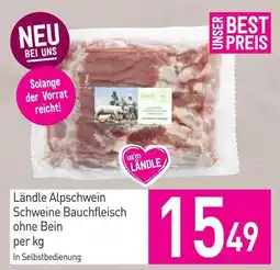 Sutterlüty Ländle Alpschwein Schweine Bauchfleisch ohne Bein Angebot