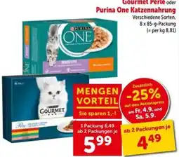 Interspar Gourmet Perle oder Purina One Katzennahrung Angebot