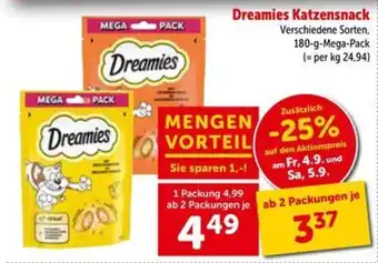 Interspar Dreamies Katzensnack Angebot