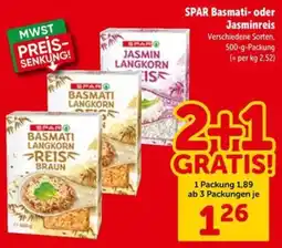 Interspar SPAR Basmati- oder Jasminreis Angebot