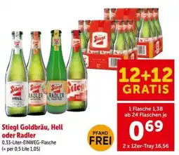 Interspar Stiegl Goldbräu, Hell oder Radler Angebot
