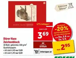 Interspar Dürer Hase Zeichenblock Angebot