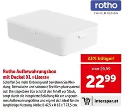 Interspar Rotho Aufbewahrungsbox mit Deckel XL Lisora Angebot