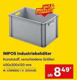 Lagerhaus Graz Land IMPOS Industriebehälter Angebot