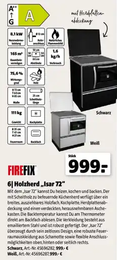 Hagebau Firefix Holzherd „Isar 72“ Angebot