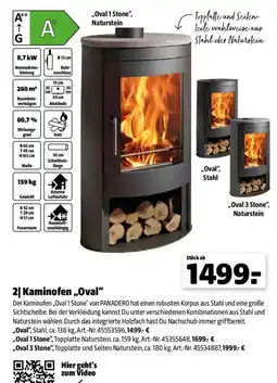 Hagebau Kaminofen „Oval 1 Stone“, Naturstein Angebot