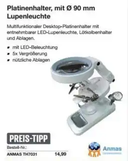 Reichelt Platinenhalter mit Ø 90 mm Lupenleuchte Angebot