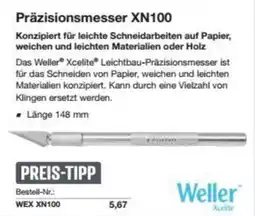 Reichelt Präzisionsmesser XN100 Weller Xcelite Angebot
