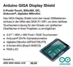 Reichelt Arduino GIGA Display Shield Angebot