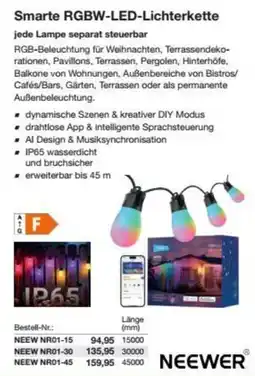 Reichelt NEEWER Smarte RGBW-LED-Lichterkette Angebot