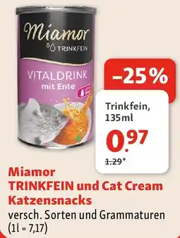 Fressnapf Miamor TRINKFEIN und Cat Cream Katzensnacks Angebot