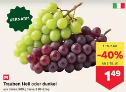 MPreis Trauben Hell oder dunkel Angebot